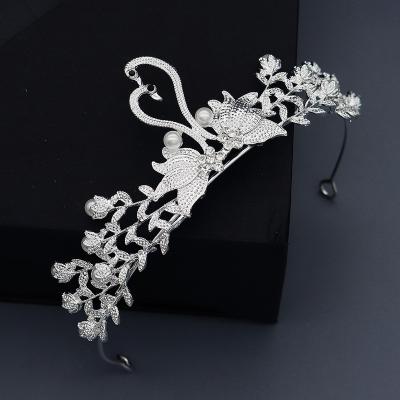 China Wedding Retro Court Wedding Headpiece Accessories Eighteenth Ceremony Adult Rhinestone Alloy Crown Bridal Wedding Crown for sale