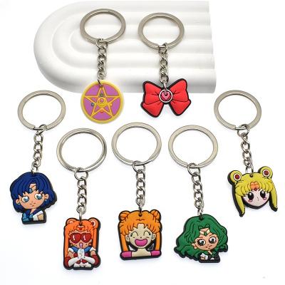 China Factory Price Cartoon Cute Anime Sailor Moon Keychain Anime Mini Action Figure Key Chain Key Chains for sale