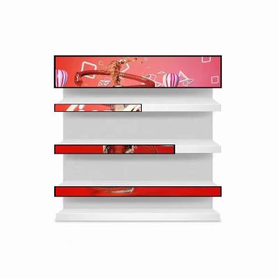 China 23.1 inch custom size supermarket indoor advertising media player strip Ultra wide shelf screen stretch bar lcd display for sale