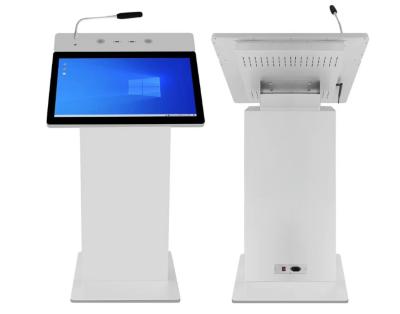 China 27 Inch Computer Podium Lectern , Digital Podium Stand With Speaker And Microphone for sale