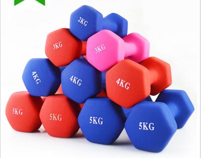 China household rubber covered dumbbell ladies dumbbell small arms aerobic dumbbell barbell thin pairs for sale