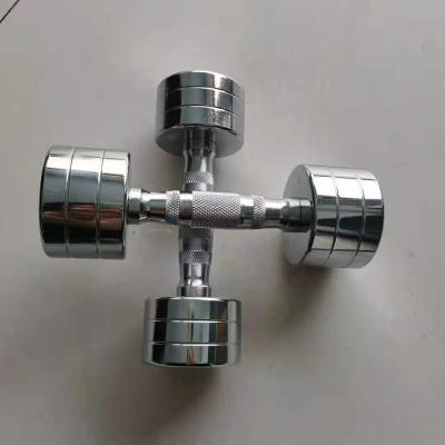 China Steel Adjustable Dumbbell Mirror Plated Electroplating Plated Dumbbell for sale