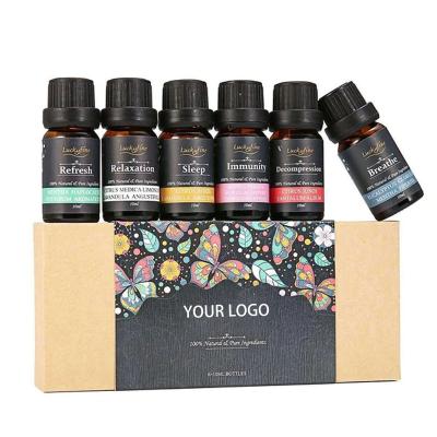 China Moisturizer 100% Natural Organic Essential Oils 6 Sets Premium Grade Fragrance Massage Essential Oil for sale