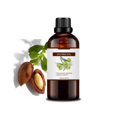 China 100% Organic Natural Aromatherapy Massage Skin Care Factory Supply Jojoba Carrier Oil Cold Pressed For Skin Care Bulk Price for sale