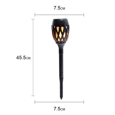 China Classic Black Threaded Solar Garden Wall Lamp Flame Torch Light Decoration for sale