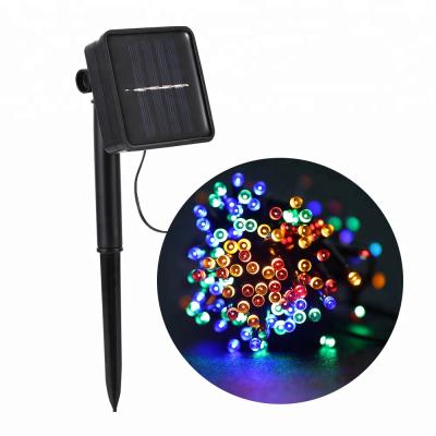 China Garden Solar LED Outdoor Multi Color Wedding Fairy Christmas String Lights With Green Cable for sale