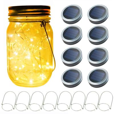 China Solar Garden 20 LED Mason Jar Lid Lights For Patio Yard Wedding Party Decor for sale