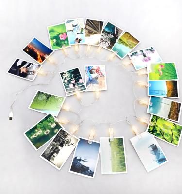 China Warm White Led Room Decor Photo Clips String Lights Hanging Pictures Painting Figure Wedding Party for sale