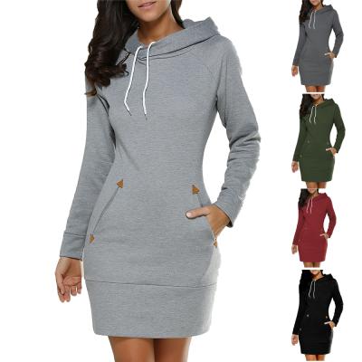 China 2020 Anti-Static Hot Sale Women's Casual Dress With Long Sleeve Hoodie Custom Made Dress For Women for sale