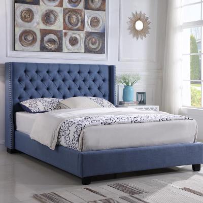 China Other Manufacturer New Unique Product Wingback King And Queen Upholstered Professional Platform Bed for sale