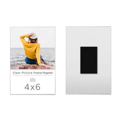 China Home Decor Plastic Clear Plastic Refrigerator Hit Amazon Magnetic Photo Frame For Fridge for sale