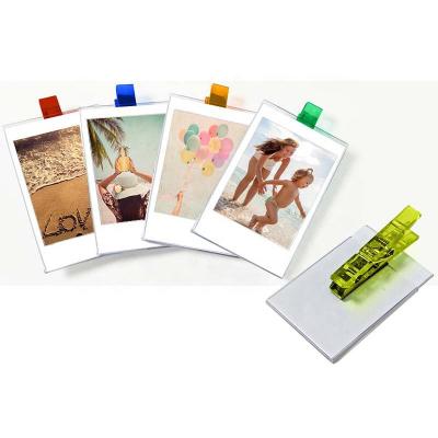 China Acrylic Home Decor Fridge Magnets Photo Picture Frame Clear Plastic Clips For Fridge for sale