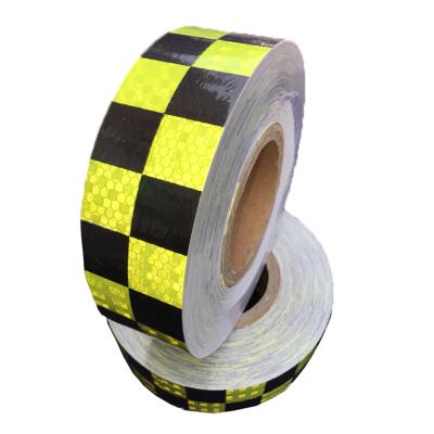 中国 Best Quality Self Adhesive Checkered Honeycomb Blue Reflective Tape Red+White Reflective Sticker 販売のため