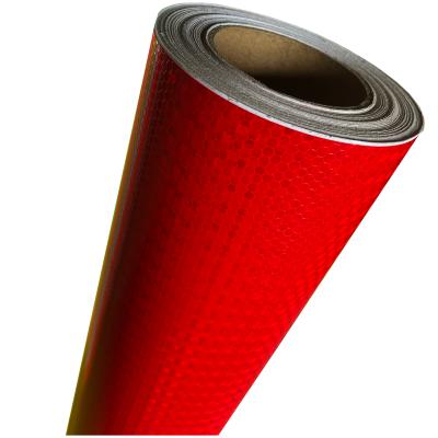 China Untearable Red Reflective Vinyl Rolls Shine Crack Normal Material Honeycomb For Signage Billboards Warning Signs Car Stickers for sale