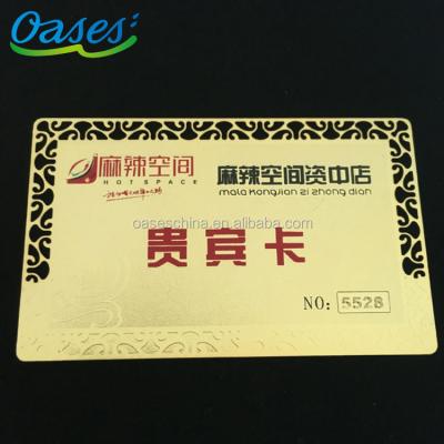 China China direct manufacture in shenzhen china product gold plated metal card for sale