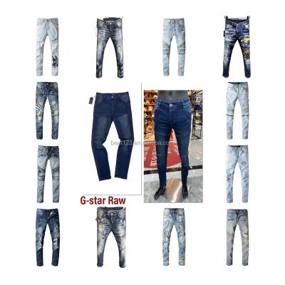 China Straight 2022 new men's jeans 2021 best quality casual wear jeans fashion design solid skinny ripped jeans for sale