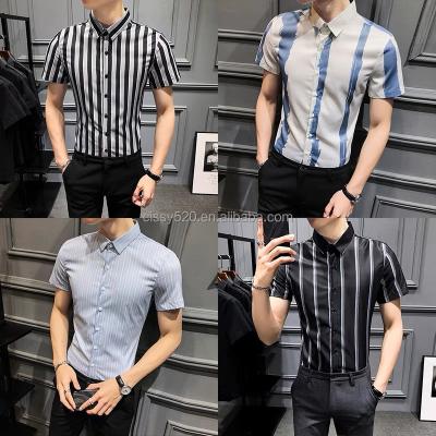 China Breathable Fast Shipping Organic Cotton Men Shirts Customized Casual Shorts Sleeved New Men's Clothing Fashion Shirt Canvas Cotton for sale