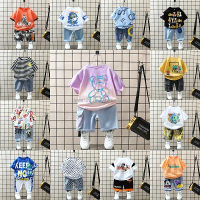 China New Summer Casual Baby Clothes Suit Kids Fashion Boys Cartoon T-shirt Shorts Toddler Casual Clothes Kids 2Pcs/set Tracksuits for sale