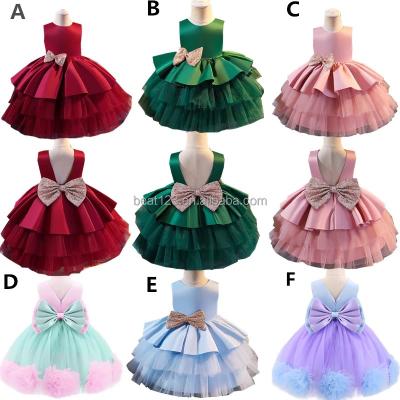 China Anti-wrinkle Girls Dresses Holiday Party Ball Gown Halloween Costume Sleeveless Printed Princess Dresses Irregular Skirts for sale