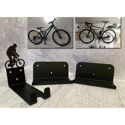 China MS Horizontal Hook Rack Steel Sheet Metal Hitch Bike Rack Wall Home Indoor Display for sale