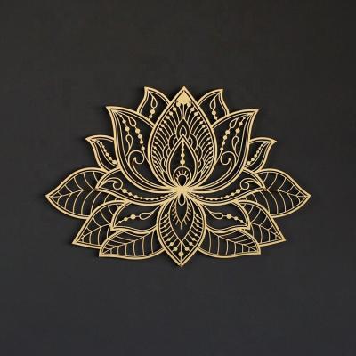 China Art Decor 3D Mandala Metal Wall Decor Lotus flower decor for Homes Bedroom Metal Wall Art Room Decor Housewarming Gift Office Living for sale