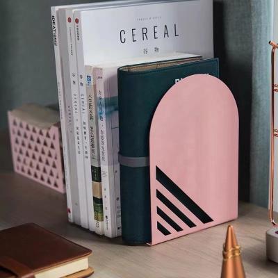 China Nursery Rose Metal Book Stopper Novelty Semicircle Decorative Bookends for sale