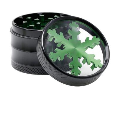 China Portable Hand Held Type Aluminum Alloy 4 Layer Tobacco Herb Grinders With Pollen Catcher 4 Piece Herb Grinder Sharp Teeth for sale