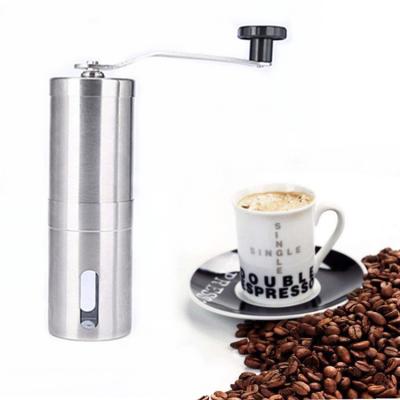 China Durable Camping Handheld Eco Friendly Mini Handle Portable Conical Metal Flat Grind Manual Coffee Grinder Black for sale