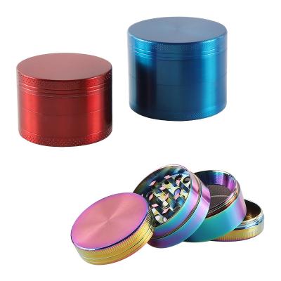 China Hot Sale Portable Handheld Type Custom Rainbow Logo Color 40mm 4 Parts Tobacco Grinder Herbal Grinder Leaves Grinders Smoking Accessory for sale