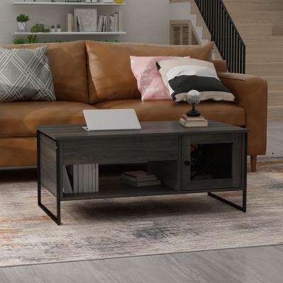 China Nordic Modern Smart Lift Wooden MDF Living Room Modern French Industrial Designer Multitouch Top Coffee Table for sale