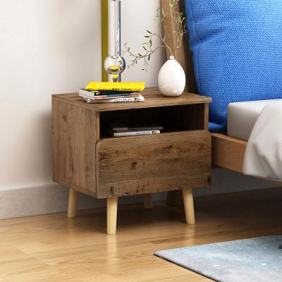 China Factory Selling Hot Selling Modern Design Bedroom Furniture Foldable Decoration Nightstand Wooden Bedside Table for sale