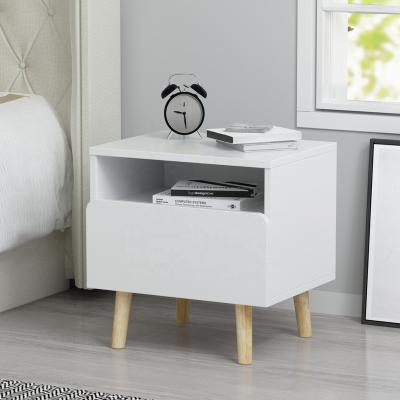 China Factory Wholesale New Foldable Drawers Storage Wooden Bedside Table Customized Morden Bedroom Nightstand Wood for sale