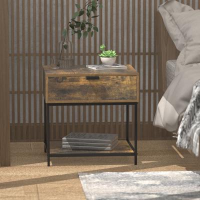 China Foldable Nordic Modern Bedroom Wood Bedside Table Set Nightstand With Drawers for sale