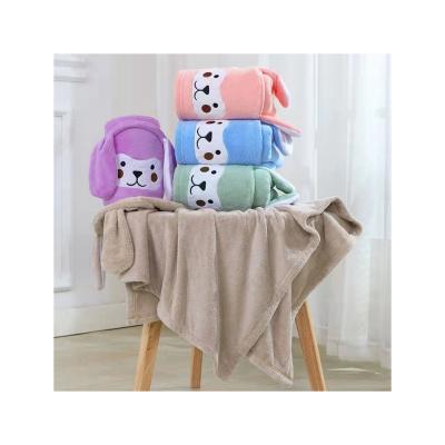 China PORTABLE cartoon lambswool sofa blanket double thickened air conditioning coral children's midday break desk blanket for sale