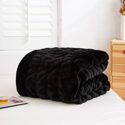 China PORTABLE Factory Wholesale Luxury Faux Fur Winter Throw Blanket Long Hair Plush Tie Dye Blanket for sale