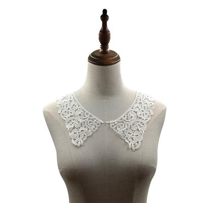 China Viable silk water soluble lace collar shoulder milk fake collar DIY cavity lace up accessories embroidery collar embroidery for sale