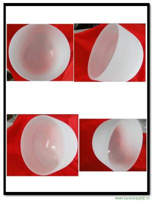 China Frosted chakra quartz crystal singing bowls for sale