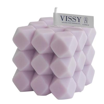 China NEW Handmade Aromatherapy Luxury Custom Private Label Shape Scented Colorful Rubik's Cube Soy Wax Rhombus Scented Cube Art Candle for sale