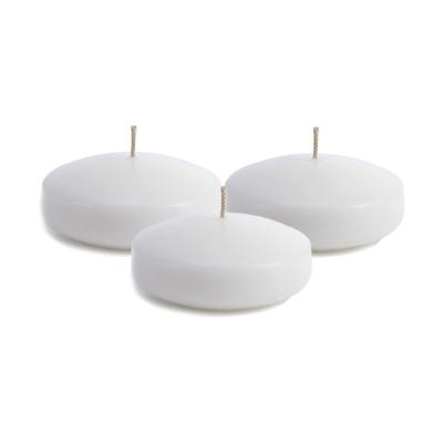 China Amazon Hot Selling Birthdays For Wedding Cylinder Vases Centerpieces 3 Inch Unscented White Wax Discs Floating Candles Set for sale