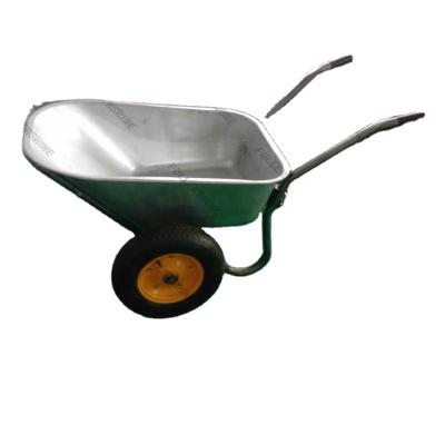 China Russia model 80L WB6406 metal wheelbarrow with galanvized rubber tray 4.00-8 wheel for sale