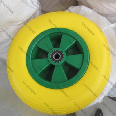 China Hotels 4.00-8 16 Inch PU Foam Wheel Polyurethane Tire Tire Filled Wheel Barrow for sale