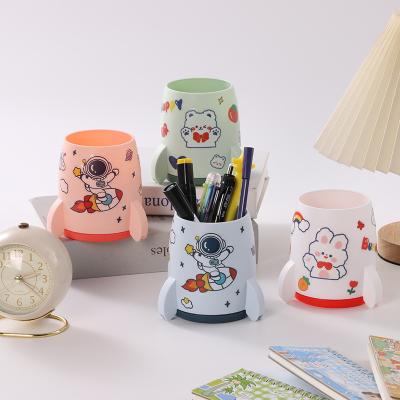 China Simple Desktop Pen Holder Rocket Brush Jar KE XIN Storage Office Supplies Advertising Gifts Brush Jar Stickers Logo Printed Wholesale for sale