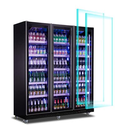 China Commercial Equipment Single-temperature Glass Door Showcase Upright Display Freezer for sale