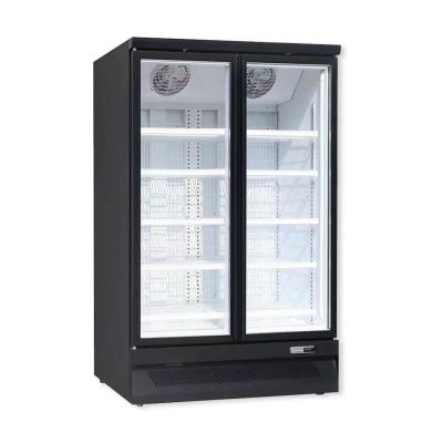 China Glass Supermarket 3 Door Vertical Single-temperature Display Freezer Refrigerator Upright Fridge for sale