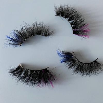 China Thick New Coming Have Color Tapered Eyelash With Colored Color 25mm Eyelashes Lashes for sale