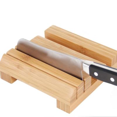 China Sustainable Kitchen Organizer Bamboo Knife Holder Cutting Board Holder Rack for sale