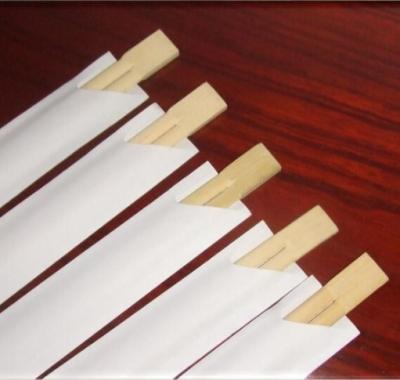 China Restaurant Disposable Twins Yellow Twins Wrap Bulk Paper Bamboo Chopstick for sale