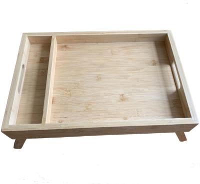 China Sustainable Multifunctional Bamboo Laptop Bed Serving Tray With Folding Legs for sale