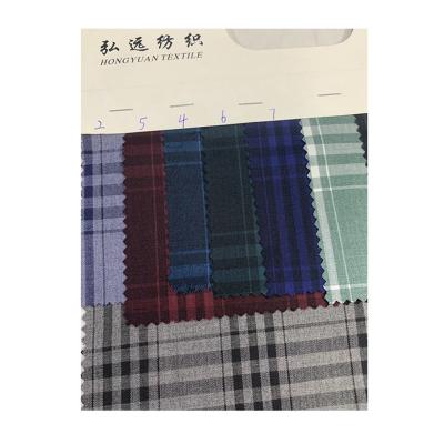 China 6785009 Garment customization 57 polyester 39 bamboo 4 spandex plaid shirt fabric for sale