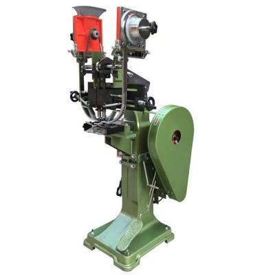 China Automatic Double Head Eyeleting Machine Fahion Shopping Bag Shoe Eyelet Making Machine Te koop